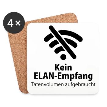 Handy Wlan Elan Smartphone Datenvolumen Geschenk - Untersetzer (4er-Set) - Weiß - Vorne