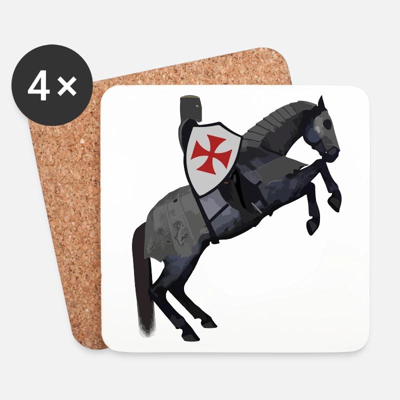 Ritterlicher Steed Ginster - Untersetzer (4er-Set) - Weiß