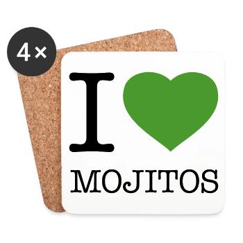 I LOVE MOJITOS - Coasters (set of 4) - white - Front