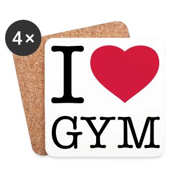 I LOVE GYM Fitness Muscle Training - Coasters (set of 4) - white - Front