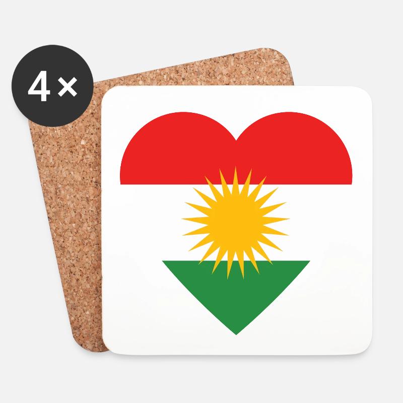 Kurdistan - Untersetzer (4er-Set) - Weiß