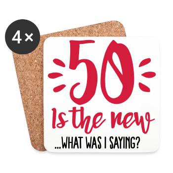 50 is the new ...What was I saying? - Dessous de verre (lot de 4) - blanc - Devant
