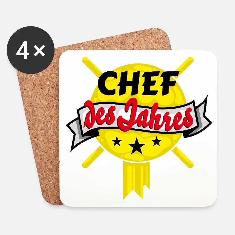 chef des jahres auszeichnung - Untersetzer (4er-Set) - Weiß