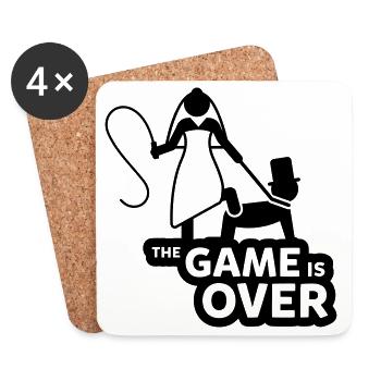 game over junggesellenabschied - Untersetzer (4er-Set) - Weiß - Vorne