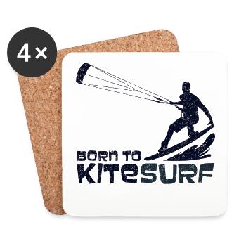 Kitesurf - conception - Dessous de verre (lot de 4) - blanc - Devant