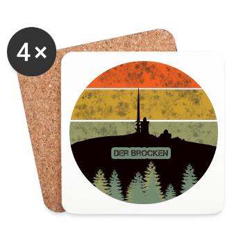 Harz Style - Der Brocken - Untersetzer (4er-Set) - Weiß - Vorne