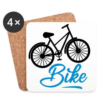 Vélo - Dessous de verre (lot de 4) - blanc - Devant