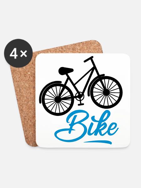 Fahrrad - Untersetzer (4er-Set) - Weiß