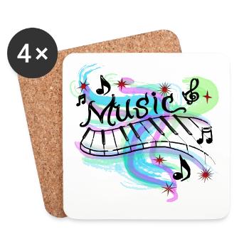 Musik - Untersetzer (4er-Set) - Weiß - Vorne