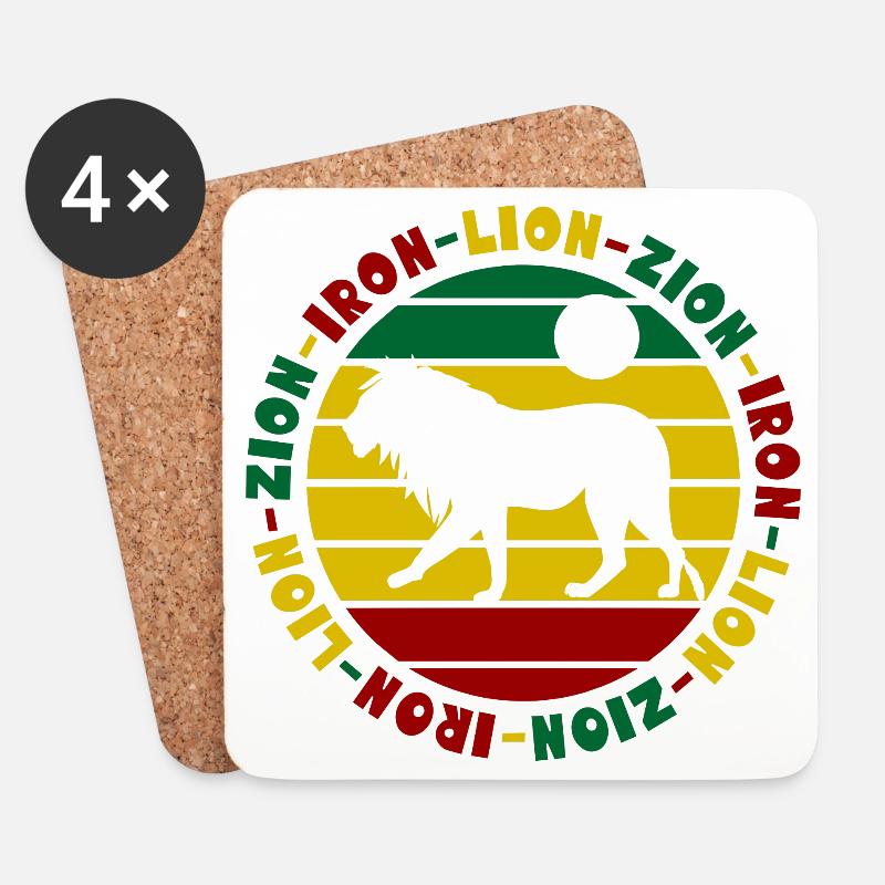 Iron Lion Zion Rastafari Reggae Löwe - Untersetzer (4er-Set) - Weiß