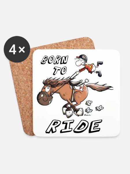 Born to Ride - Untersetzer (4er-Set) - Weiß