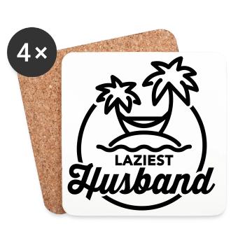 Laziest husband - Coasters (set of 4) - white - Front