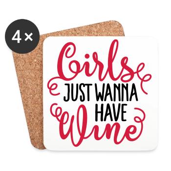 Girls just wanna have wine - Coasters (set of 4) - white - Front