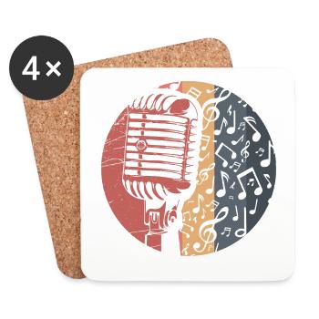 Microphone - Coasters (set of 4) - white - Front