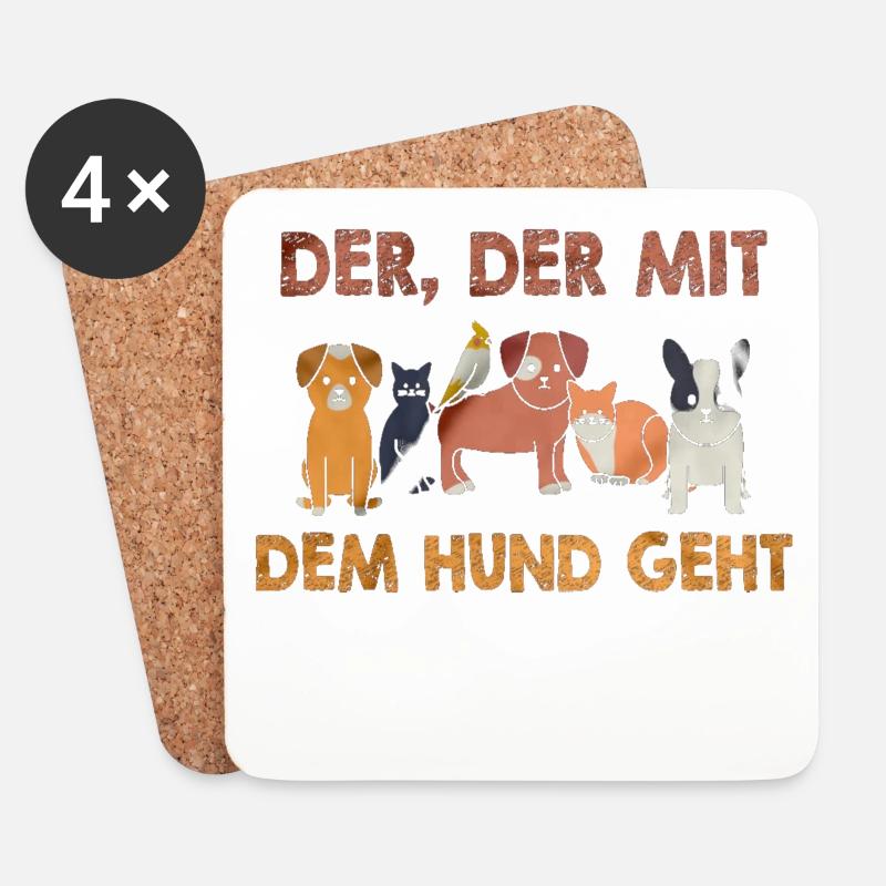 du bist der, der mit dem Hund geht - Untersetzer (4er-Set) - Weiß