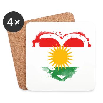 Kurden Kurdistan - Untersetzer (4er-Set) - Weiß - Vorne