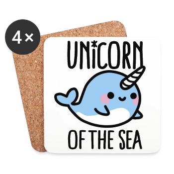 Unicorn of the sea - Coasters (set of 4) - white - Front