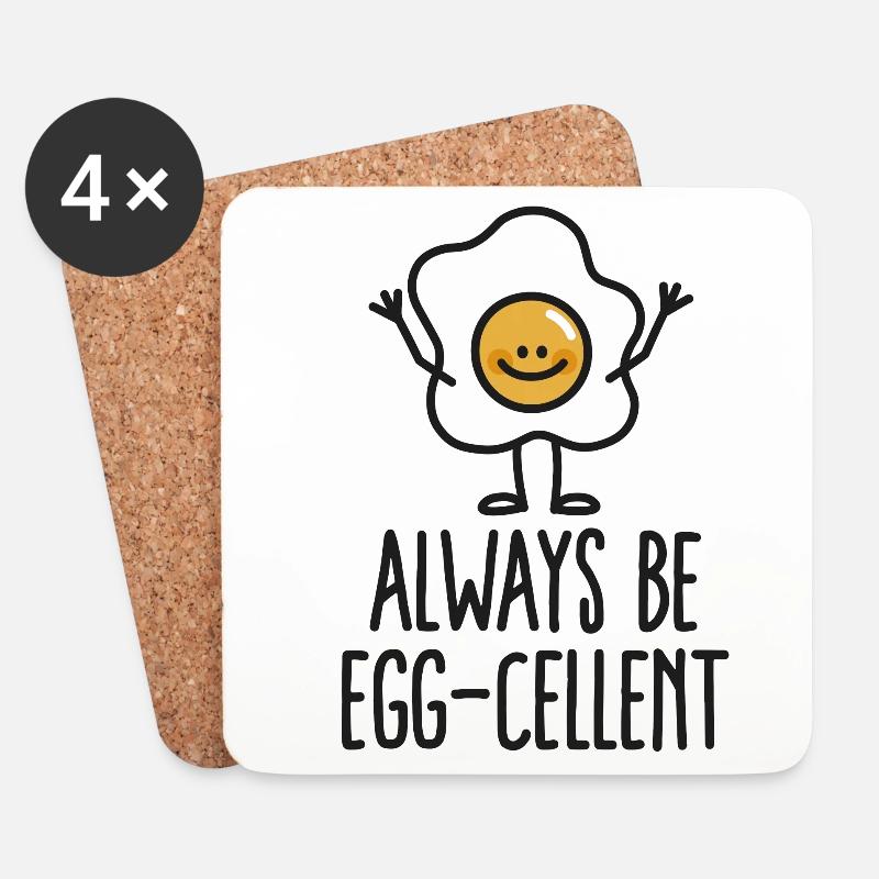 Always be egg-cellent - Untersetzer (4er-Set) - Weiß