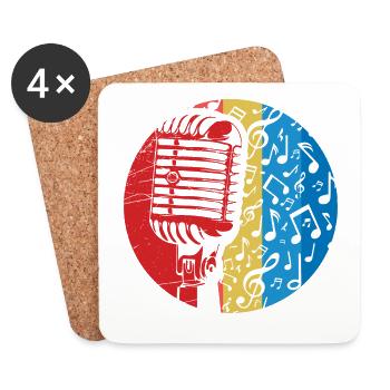 Microphone - Singer - Coasters (set of 4) - white - Front