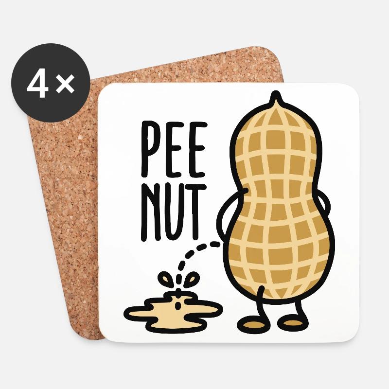Pee-nut - Untersetzer (4er-Set) - Weiß