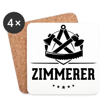 Zimmerer Zunft mit Schriftzug - Untersetzer (4er-Set) - Weiß - Vorne