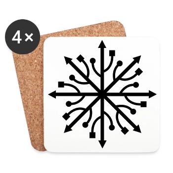 USB Star - Coasters (set of 4) - white - Front