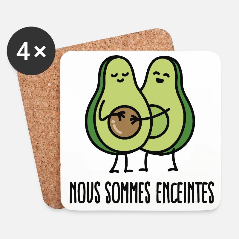 Nous sommes enceintes (avocat) - Dessous de verre (lot de 4) - blanc