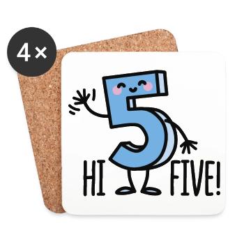 Hi Five! - Coasters (set of 4) - white - Front