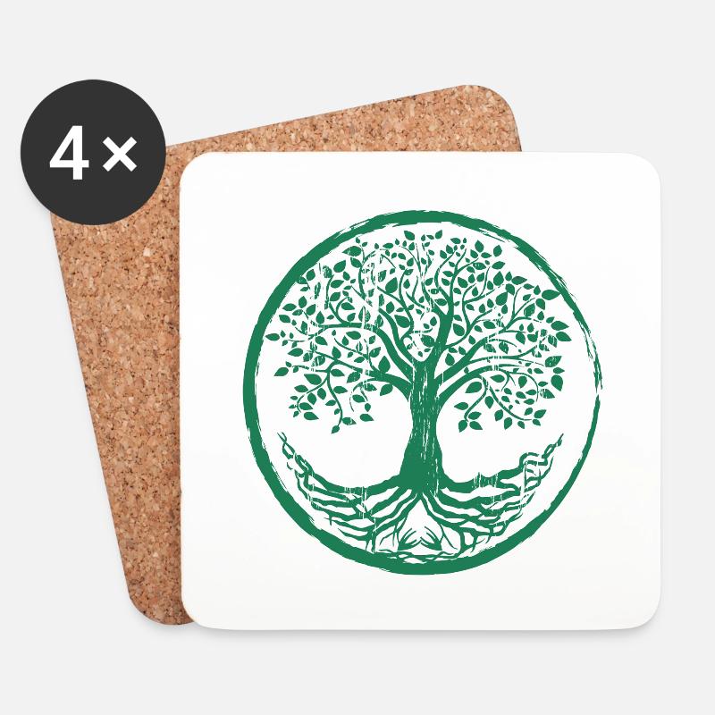 Der Baum des Lebens - Untersetzer (4er-Set) - Weiß