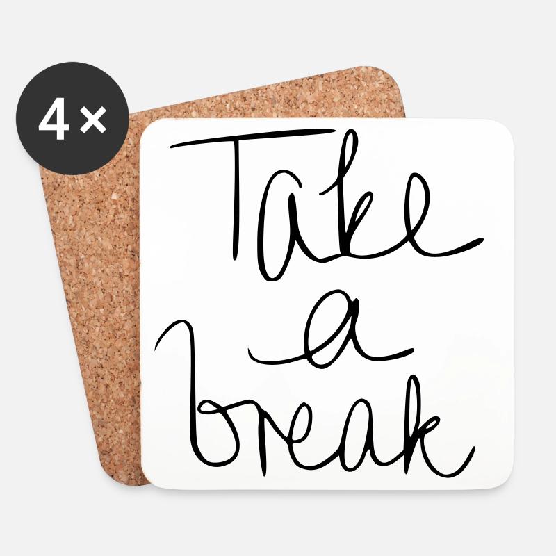 Take a break - Untersetzer (4er-Set) - Weiß