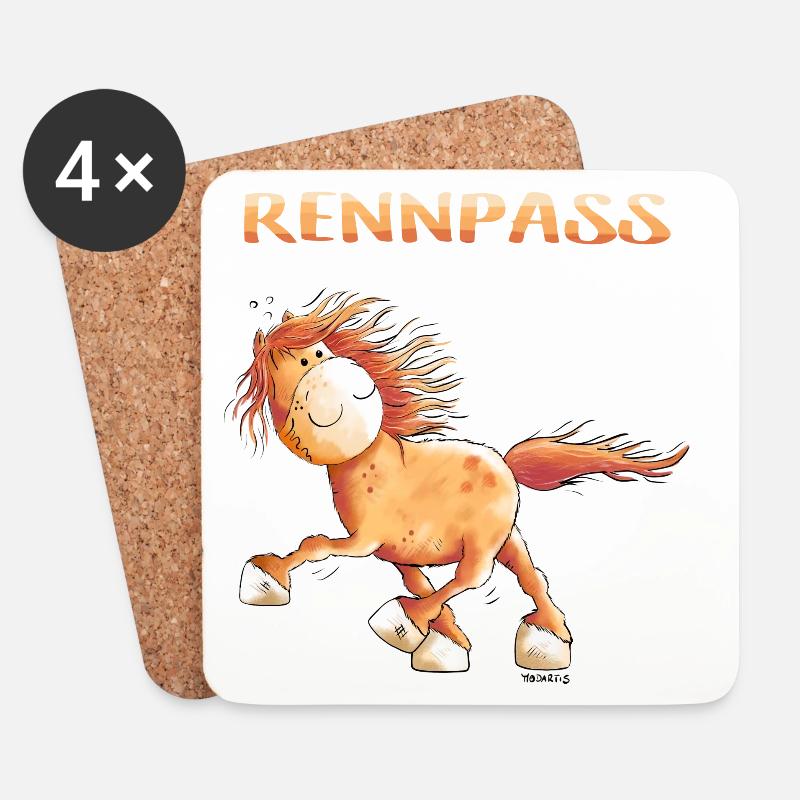Rennpass Islandpferd - Comic - Fun - Untersetzer (4er-Set) - Weiß
