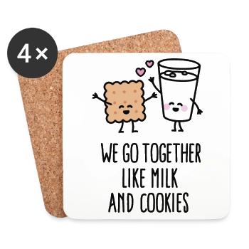 We go together like milk and cookies - Coasters (set of 4) - white - Front