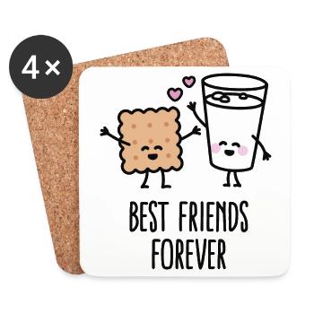 Best friends forever - Coasters (set of 4) - white - Front