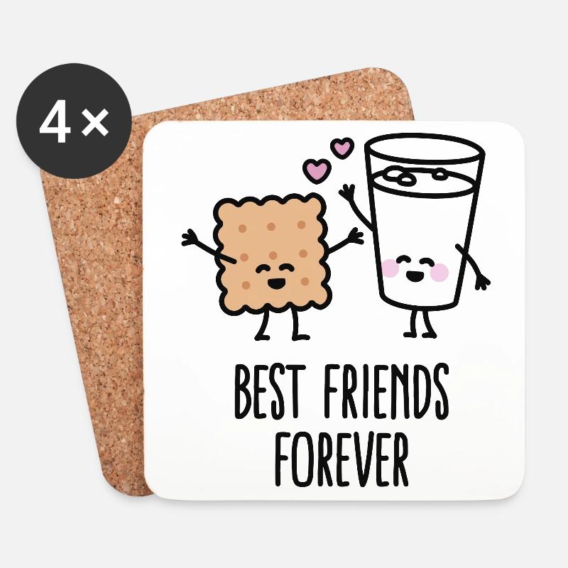 Best friends forever - Untersetzer (4er-Set) - Weiß