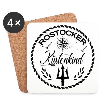 Rostocker Küstenkind - Untersetzer (4er-Set) - Weiß - Vorne
