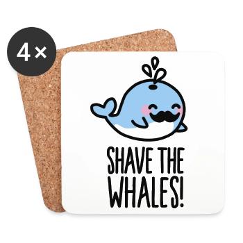 Shave the whales! - Coasters (set of 4) - white - Front