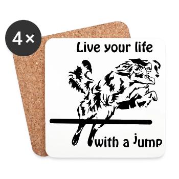 Agility Australian Shepherd Aussie - Coasters (set of 4) - white - Front