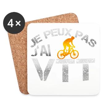 Vtt - Dessous de verre (lot de 4) - blanc - Devant