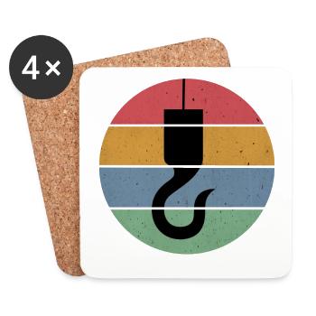 Crane hook crane operator - Coasters (set of 4) - white - Front