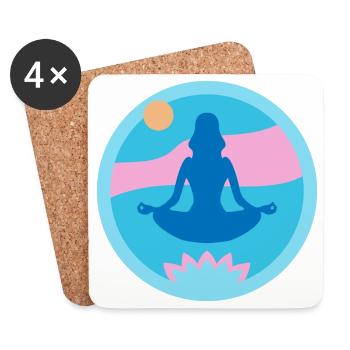 Yoga - Untersetzer (4er-Set) - Weiß - Vorne