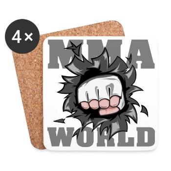 MMA Faust Symbol Kampfsport Illustration icon Logo - Untersetzer (4er-Set) - Weiß - Vorne