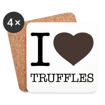 I LOVE TRUFFLES Trüffel - Coasters (set of 4) - white - Front