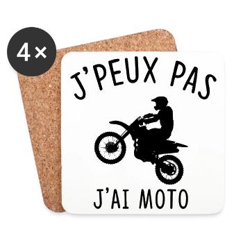 J'PEUX PAS J'AI MOTO - Dessous de verre (lot de 4) - blanc - Devant