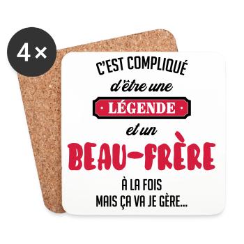 Belle Beau-Frère / Belle-Sœur / Beau Frere / Belle - Dessous de verre (lot de 4) - blanc - Devant
