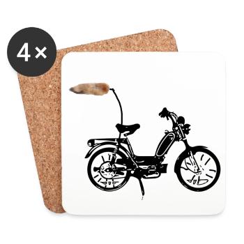Fur accent stripes - Coasters (set of 4) - white - Front
