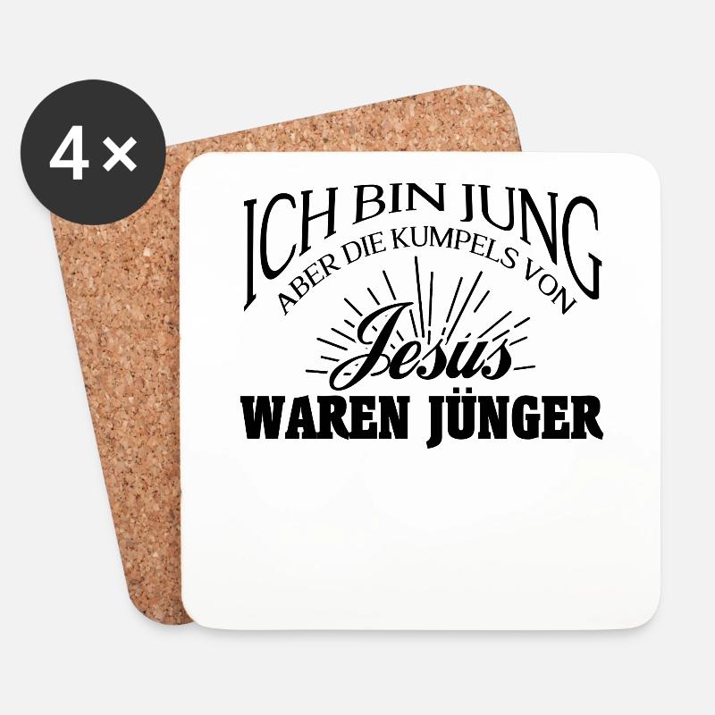 Jung und Jünger. - Untersetzer (4er-Set) - Weiß