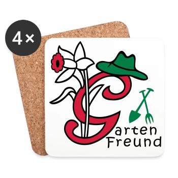Garten, Buchstabe G, Natur - Untersetzer (4er-Set) - Weiß - Vorne