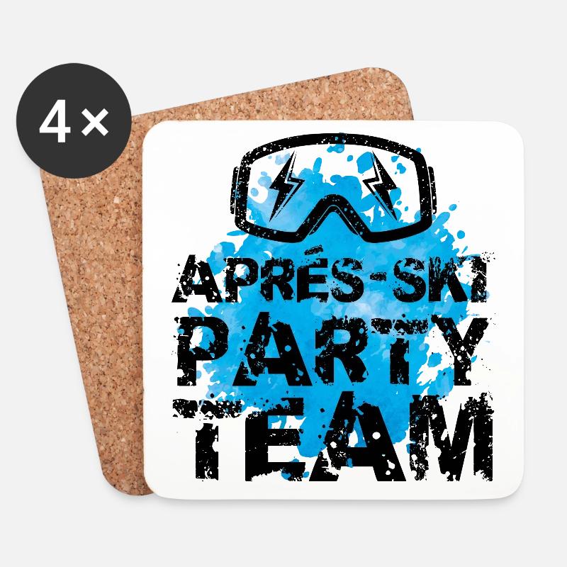 Apres ski skibrille - Untersetzer (4er-Set) - Weiß