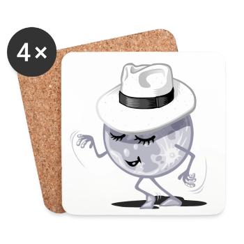 Lune qui danse - Dessous de verre (lot de 4) - blanc - Devant