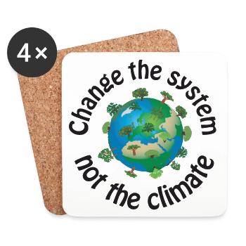 Changer le système, pas le climat noir - Dessous de verre (lot de 4) - blanc - Devant